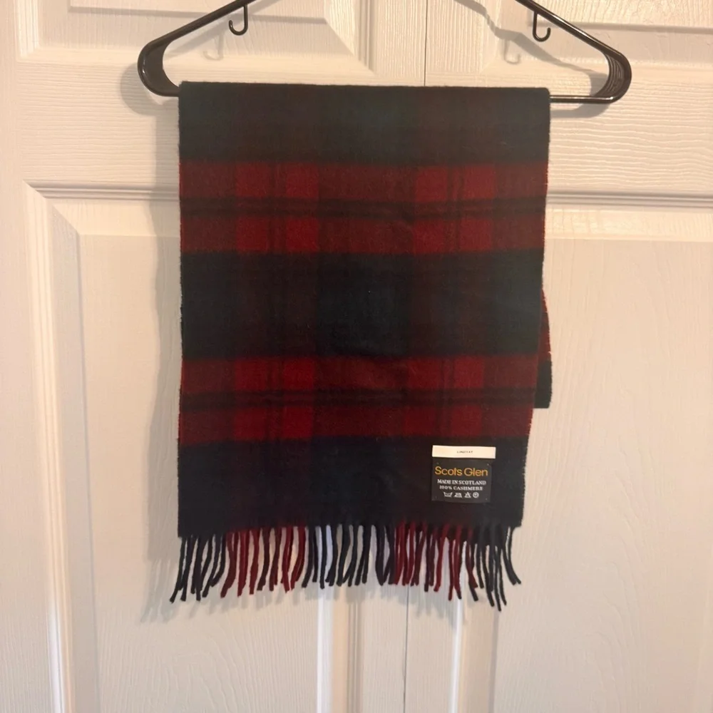 Scots Glen Cashmere Plaid Scarf - Red and green cashmere style is Lindsey